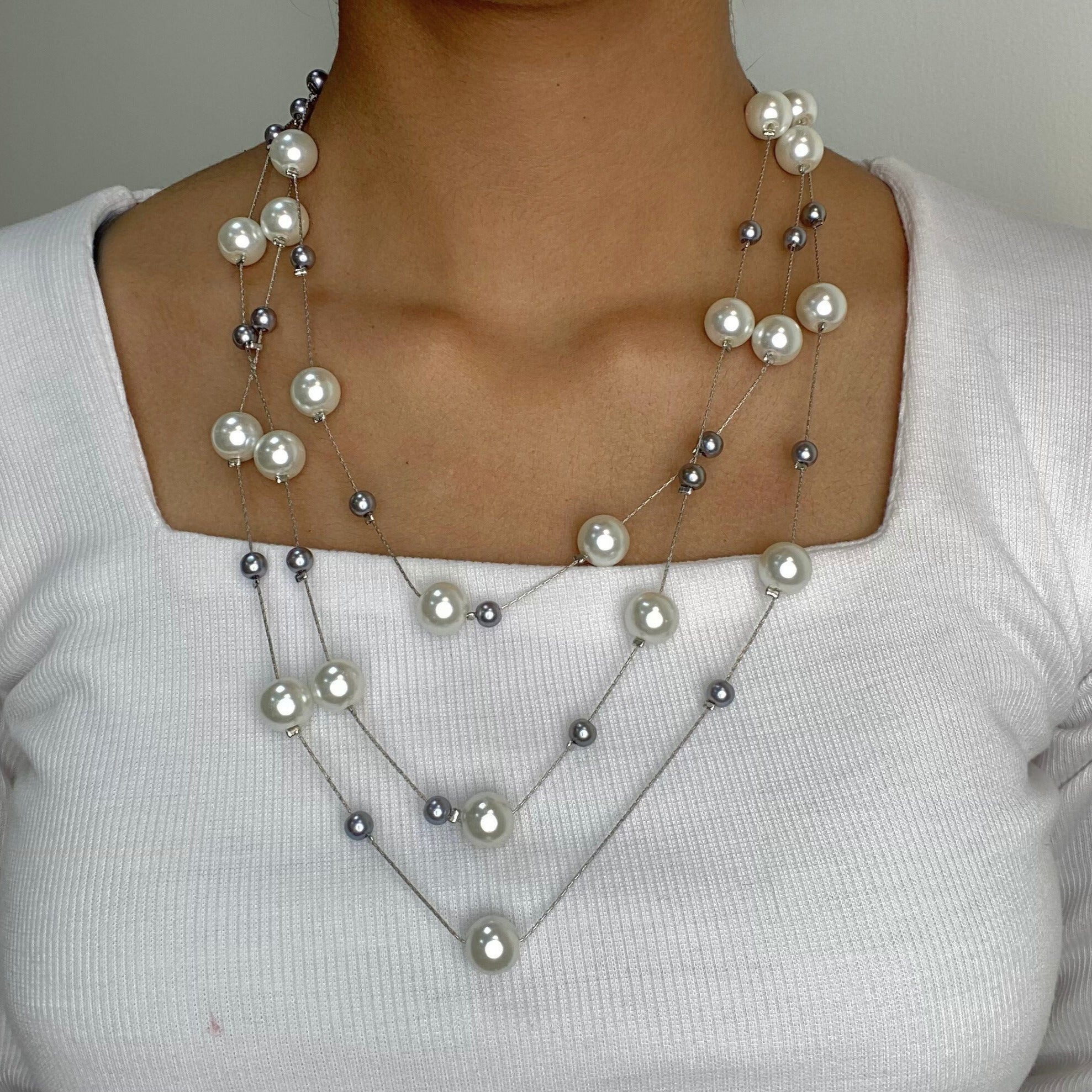 Gold nuggst pearl  necklace