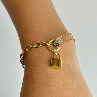 Dual Chain Padlock Bracelet