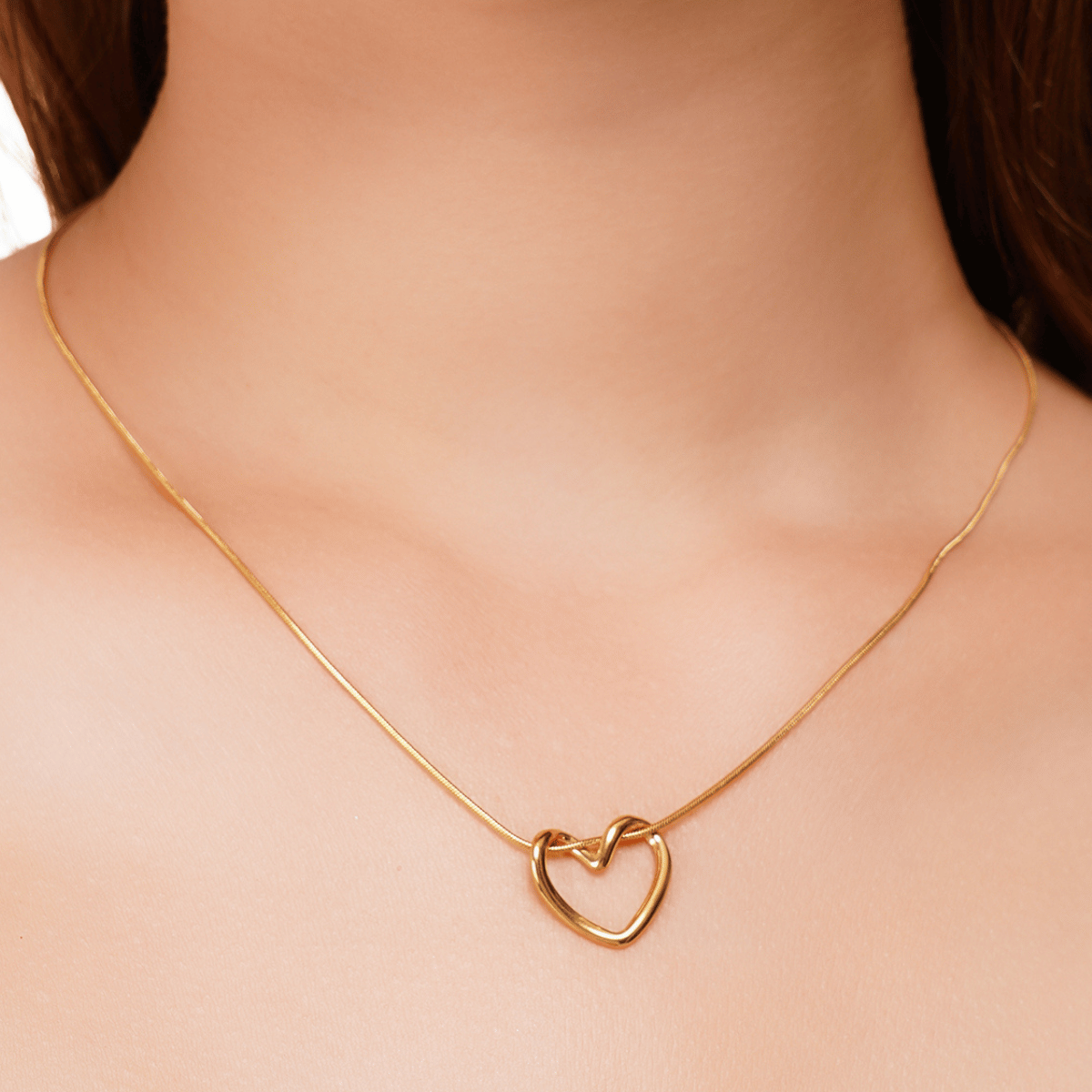 Minimalist Gold Open Heart Necklace