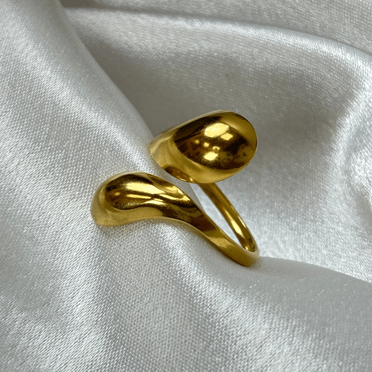 Golden Drops Open Wrap Ring