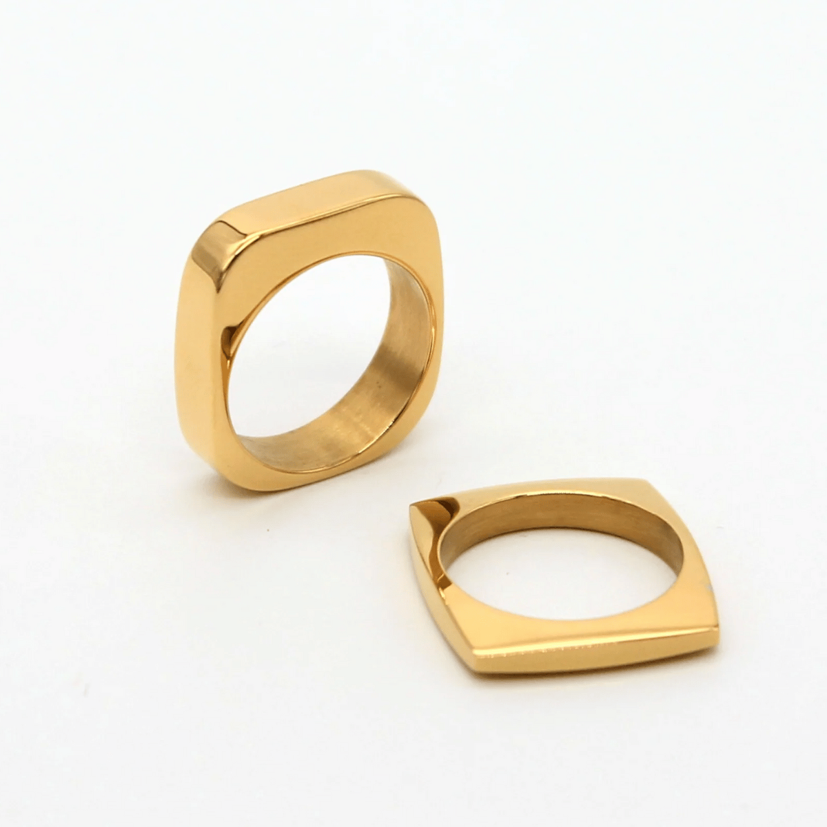 Bold Modern Gold Statement Ring - 1 set (2piece)