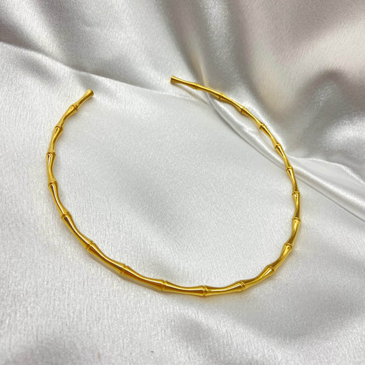 Gold Bamboo Collar Necklace