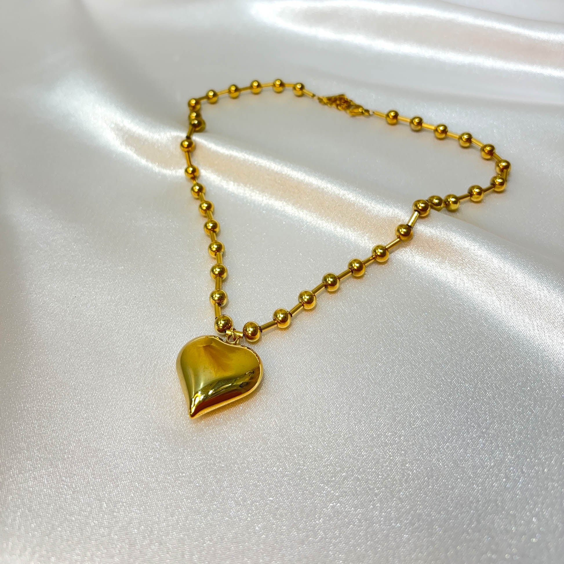 Bold Beaded Heart Necklace