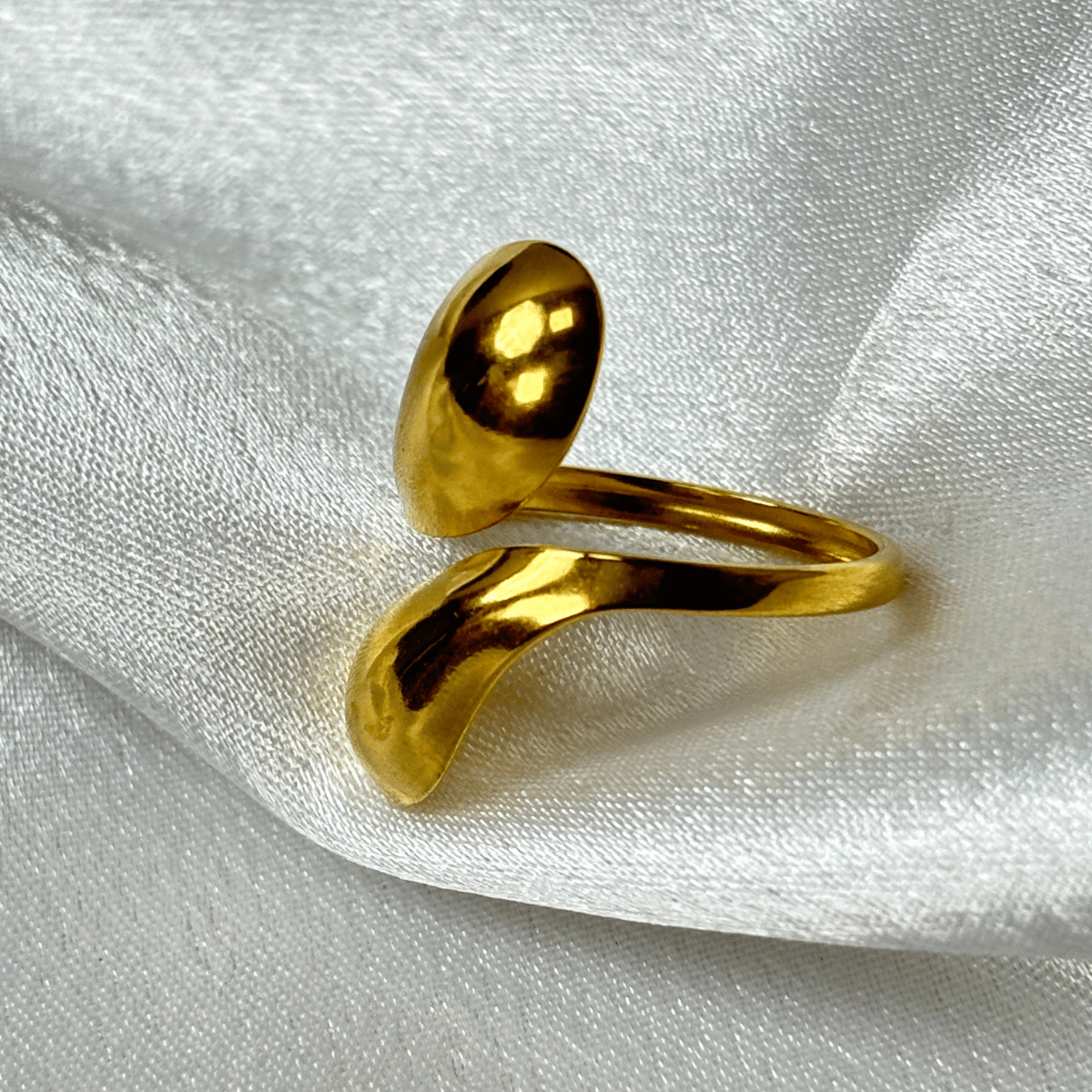 Golden Drops Open Wrap Ring