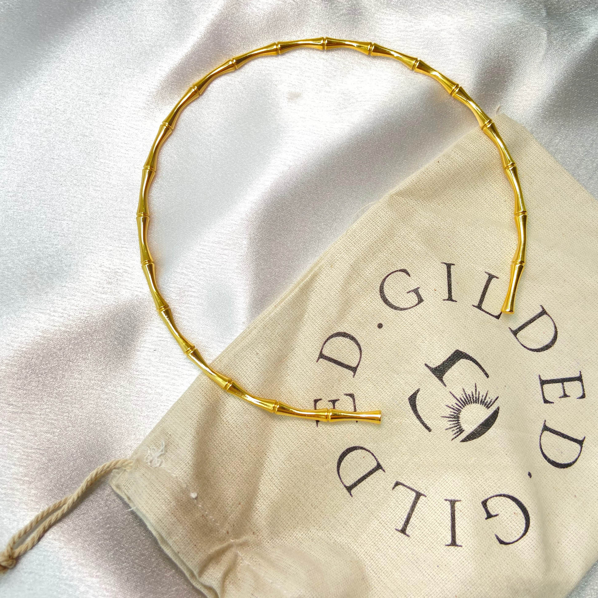 Gold Bamboo Collar Necklace