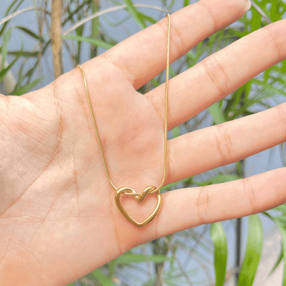 Minimalist Gold Open Heart Necklace