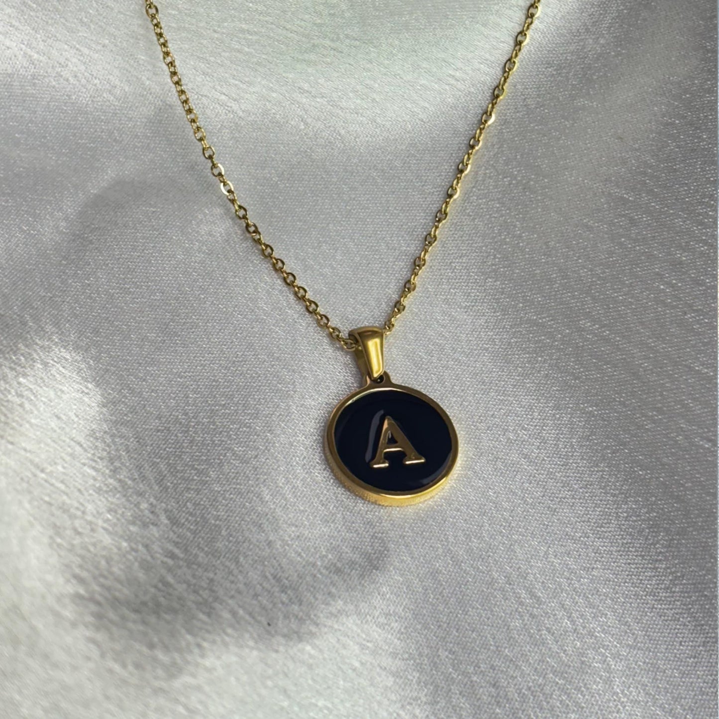 Enamel Initial Pendant Necklace