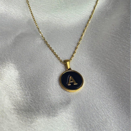 Enamel Initial Pendant Necklace