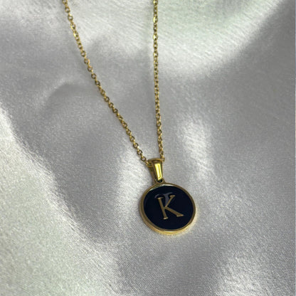 Enamel Initial Pendant Necklace