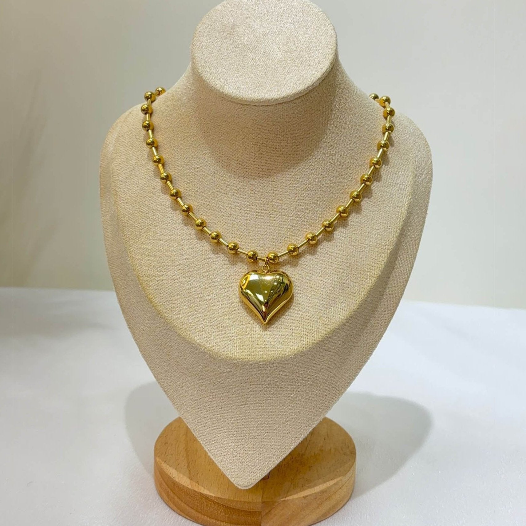 Bold Beaded Heart Necklace