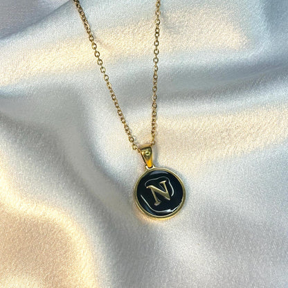 Enamel Initial Pendant Necklace