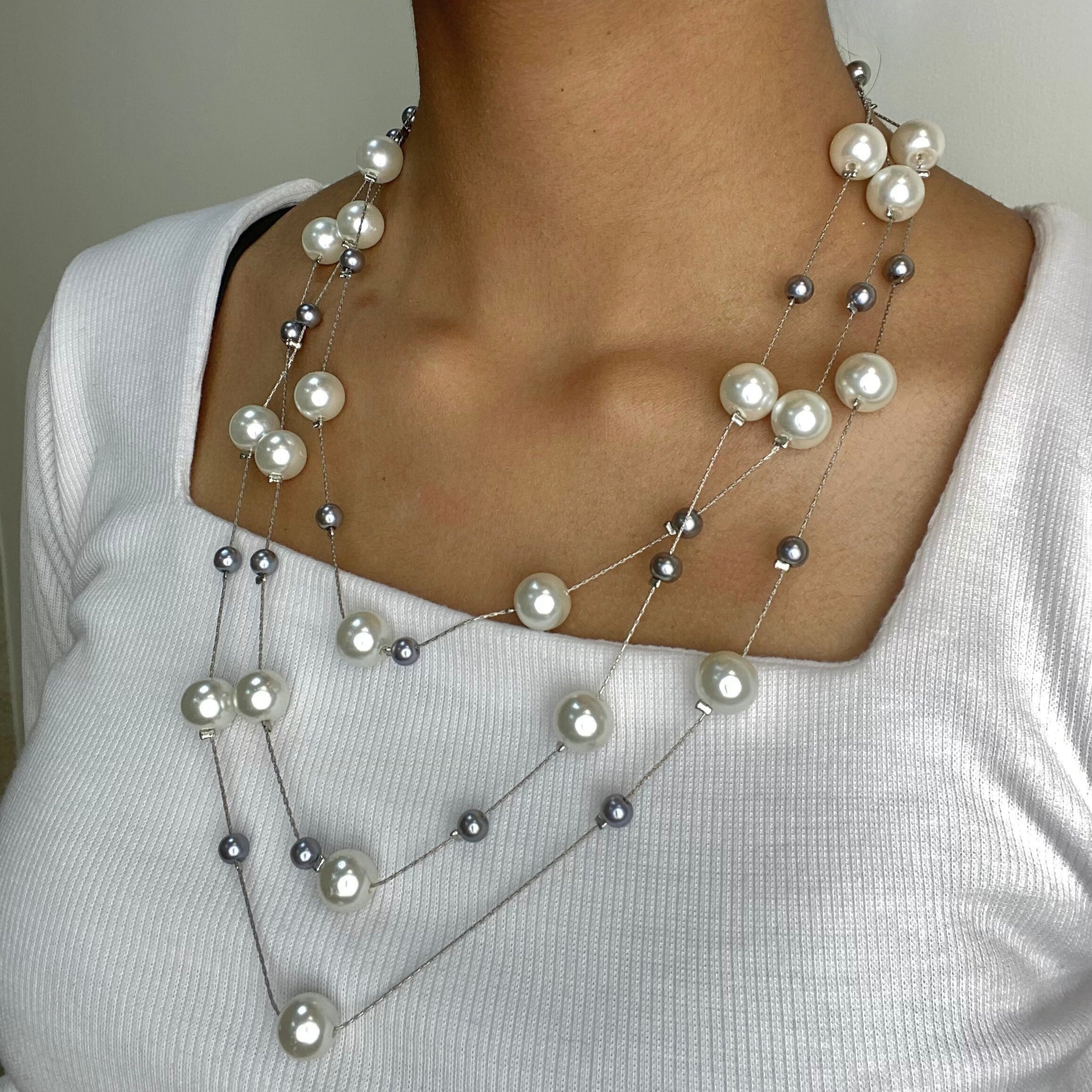 Gold nuggst pearl  necklace