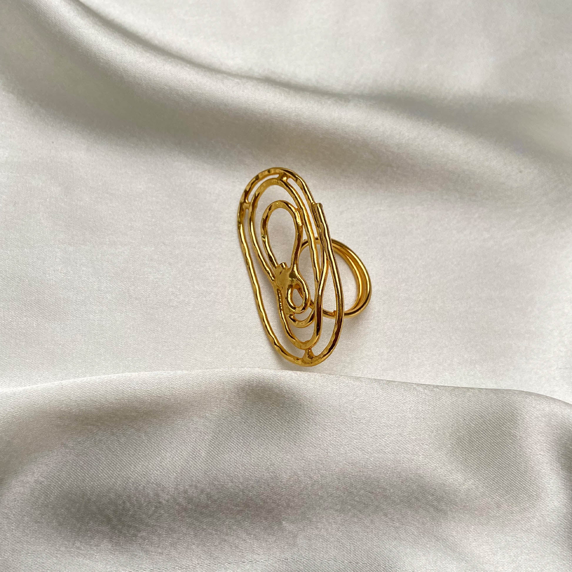 Golden Swirl Ring