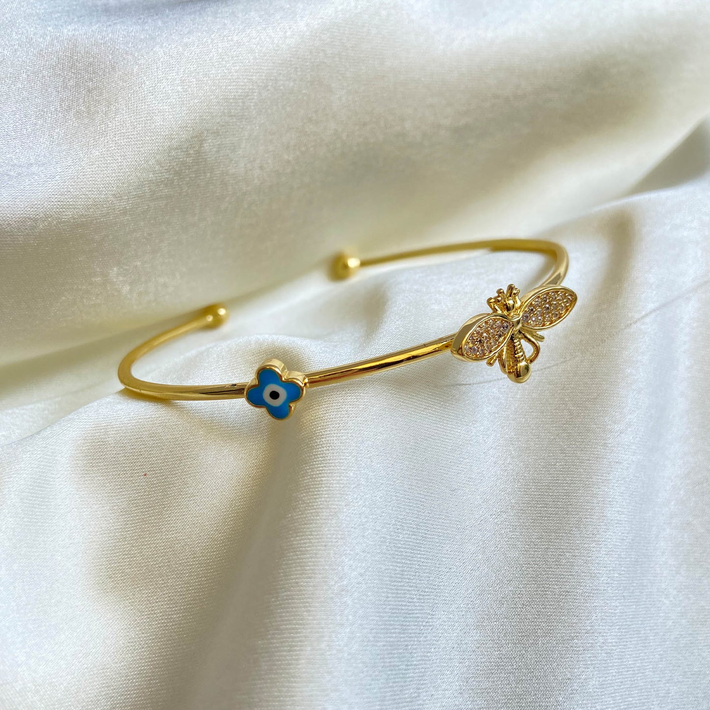 Bee & Bloom Protection Gold Cuff Bracelet