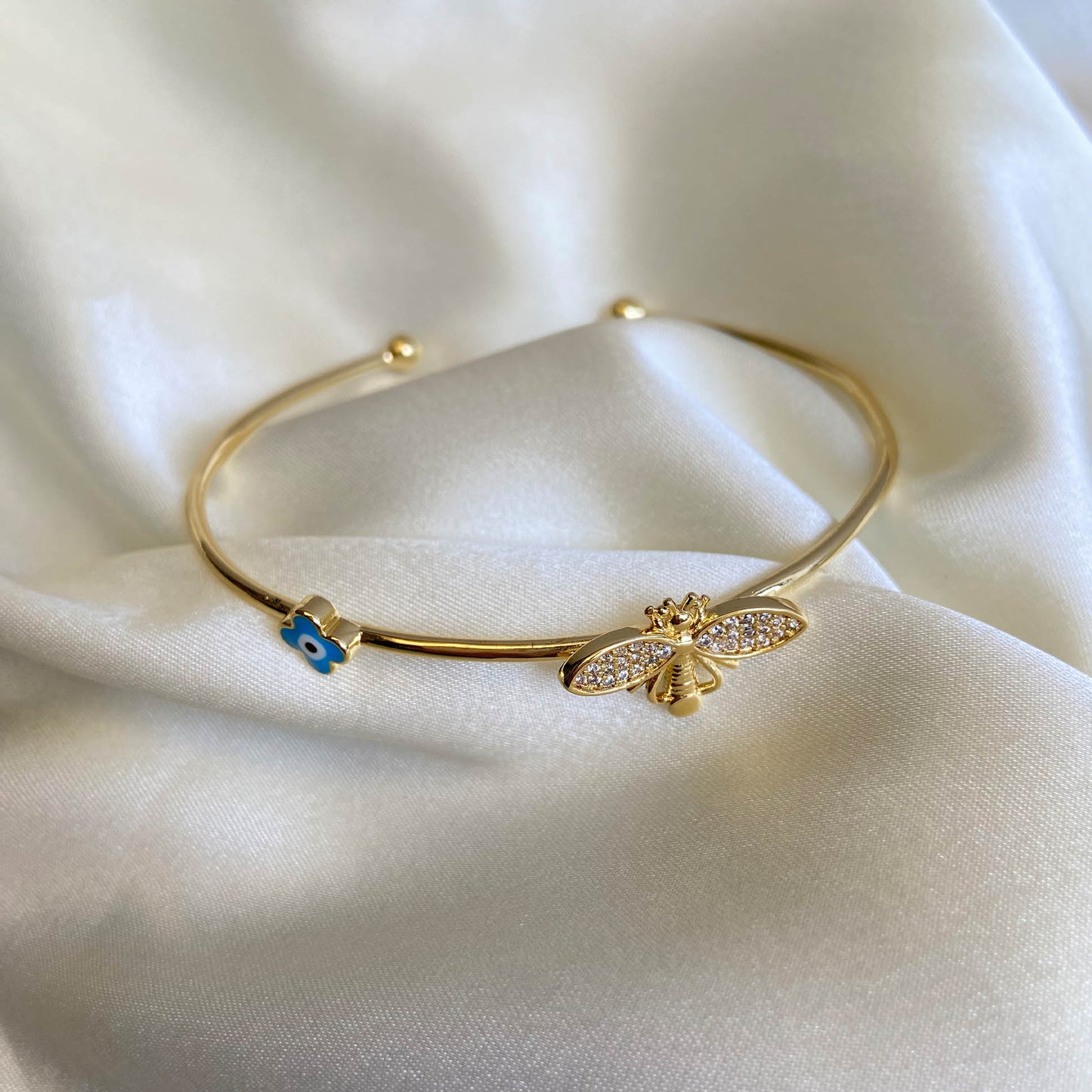 Bee & Bloom Protection Gold Cuff Bracelet