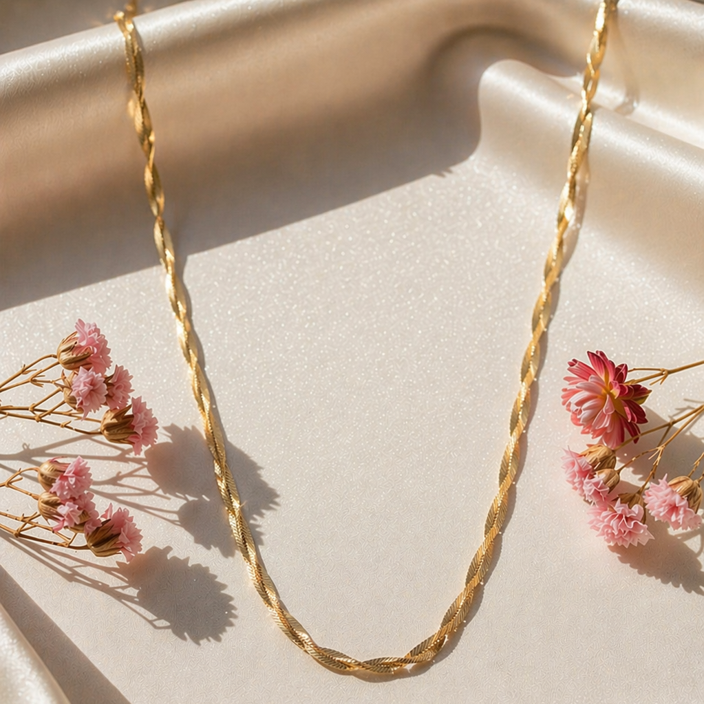 Twisted Gold Chain Necklace