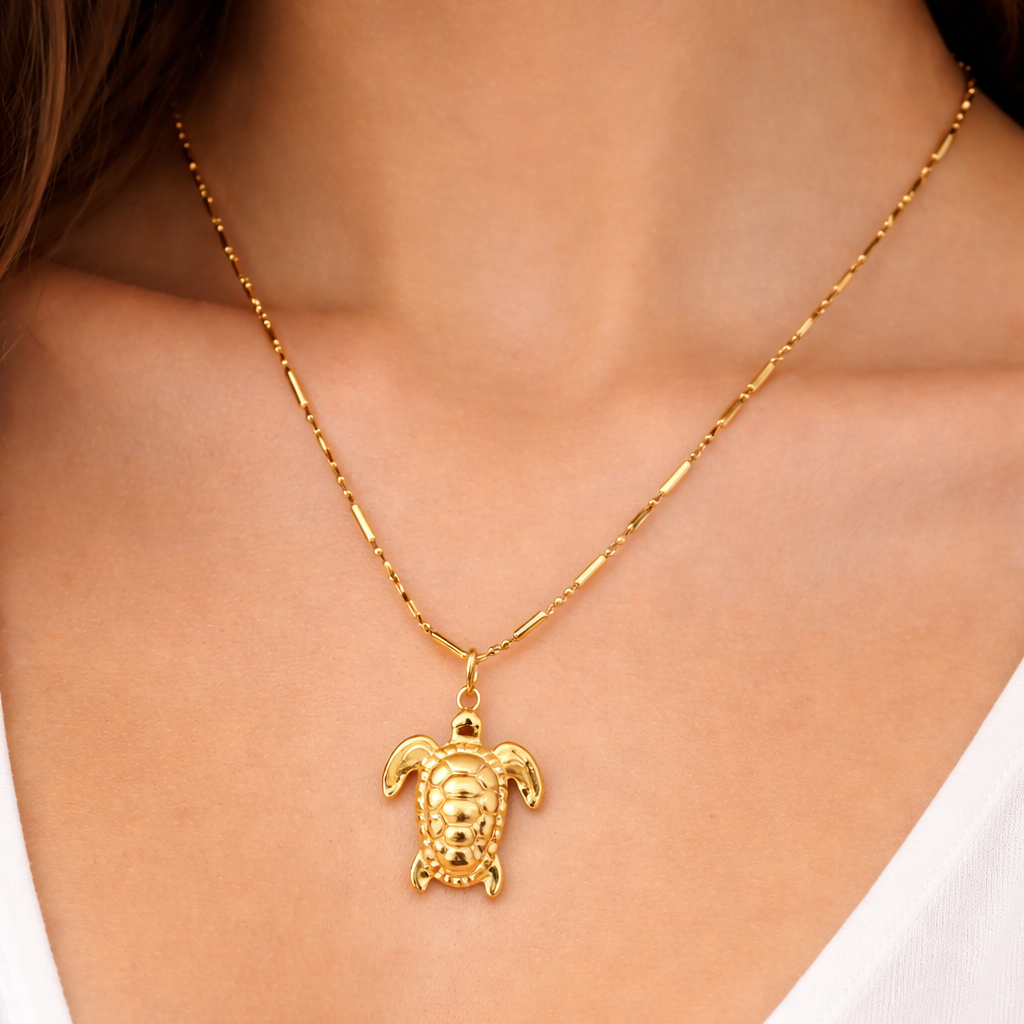 18K Gold Plated Turtle Necklace