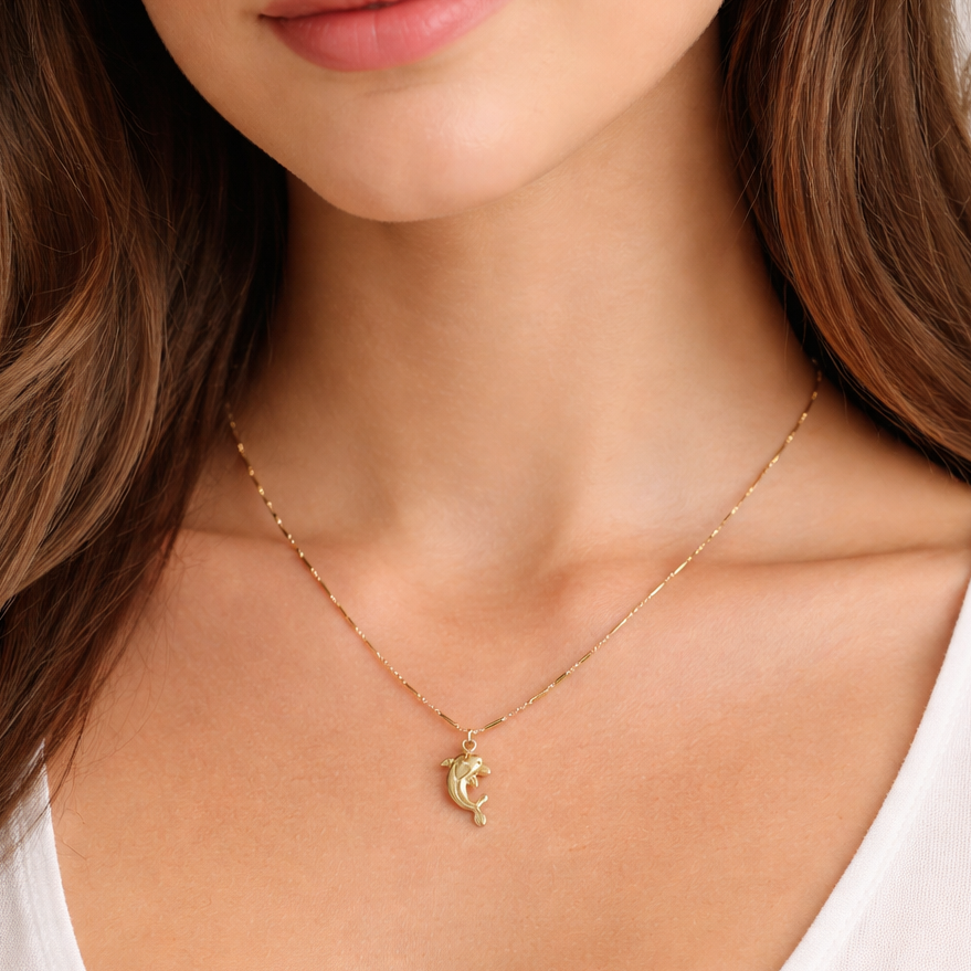 18K Gold Plated Dolphin Necklace