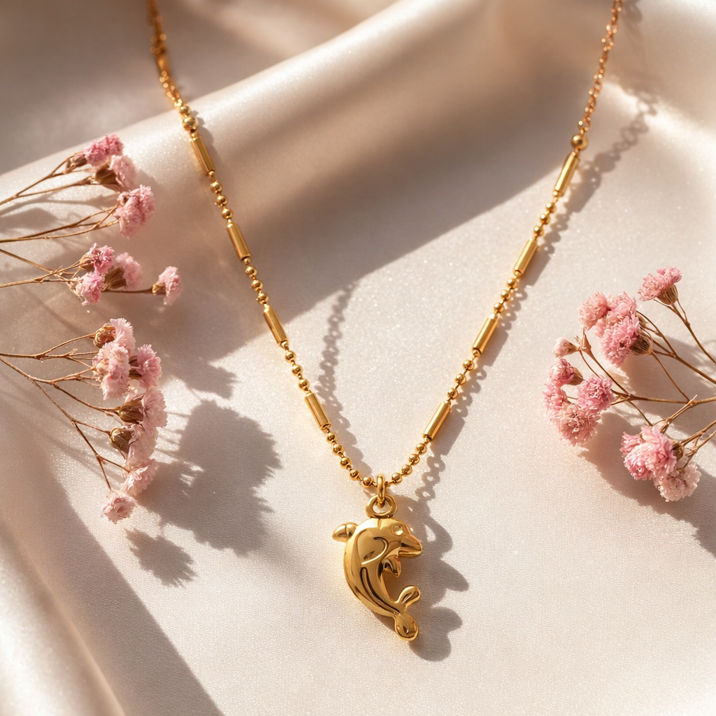 18K Gold Plated Dolphin Necklace