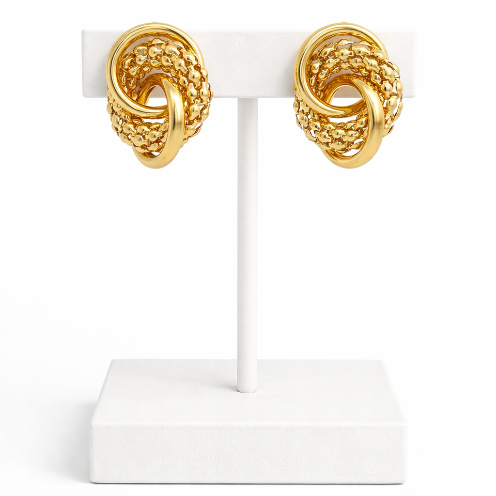 18K Gold Plated Interlocking Stud Earrings