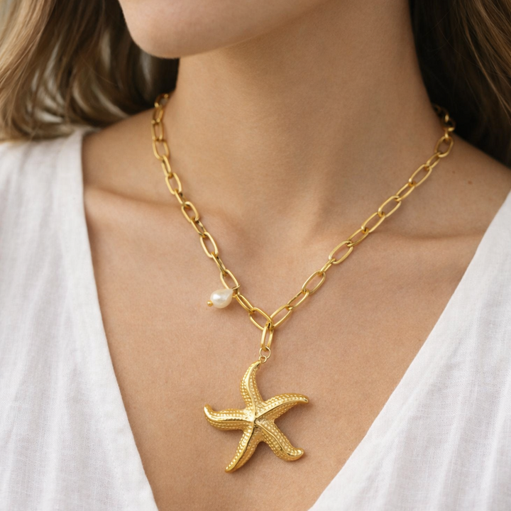 18K Gold Plated Starfish Necklace