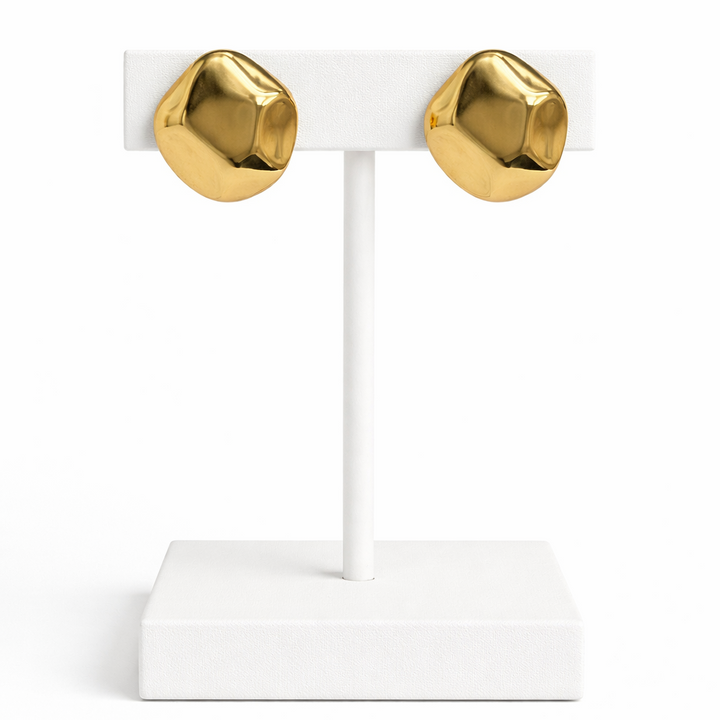 18K Gold Plated Organic Stud Earrings