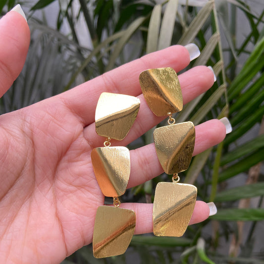 Gold-Plated Abstract Statement Earrings