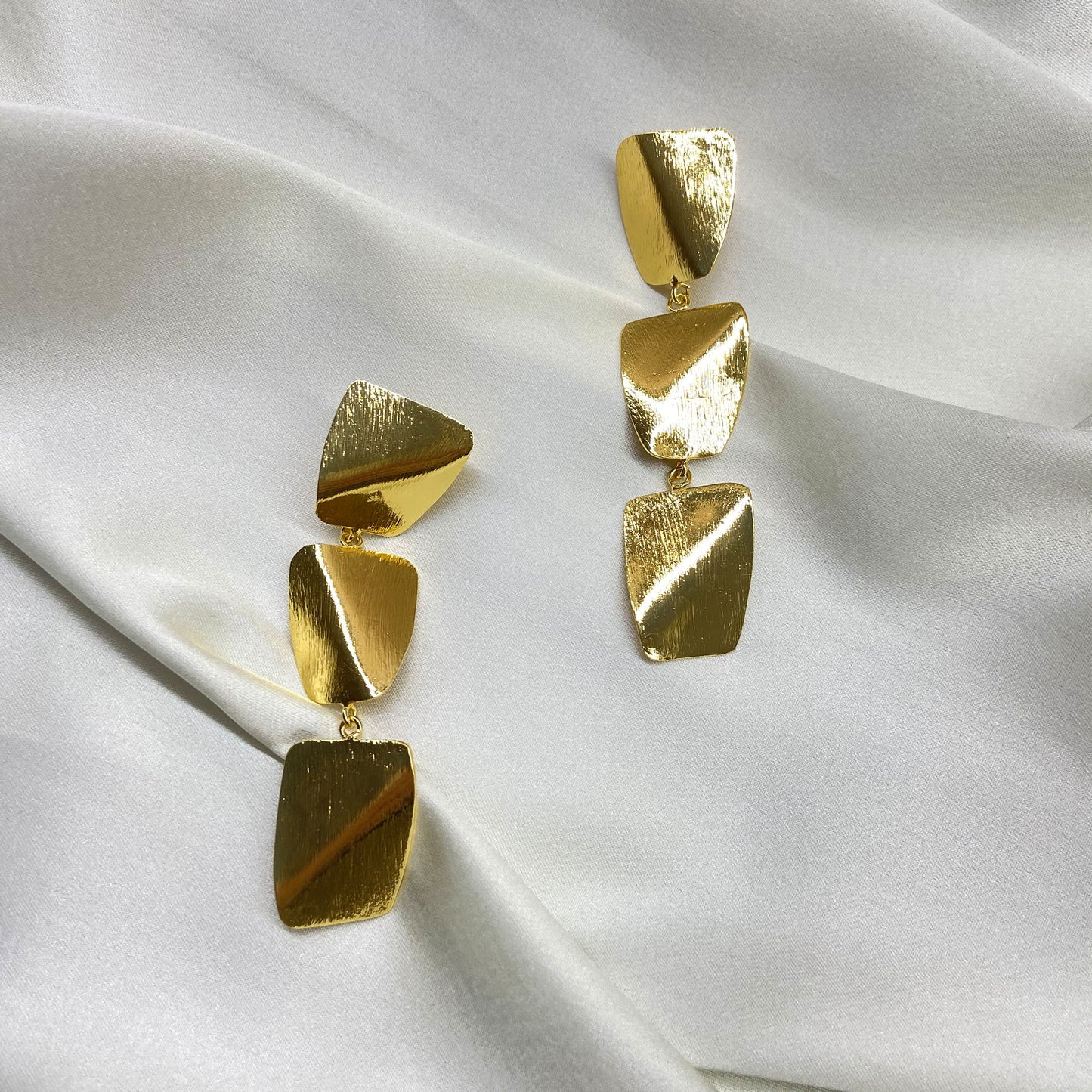 Gold-Plated Abstract Statement Earrings