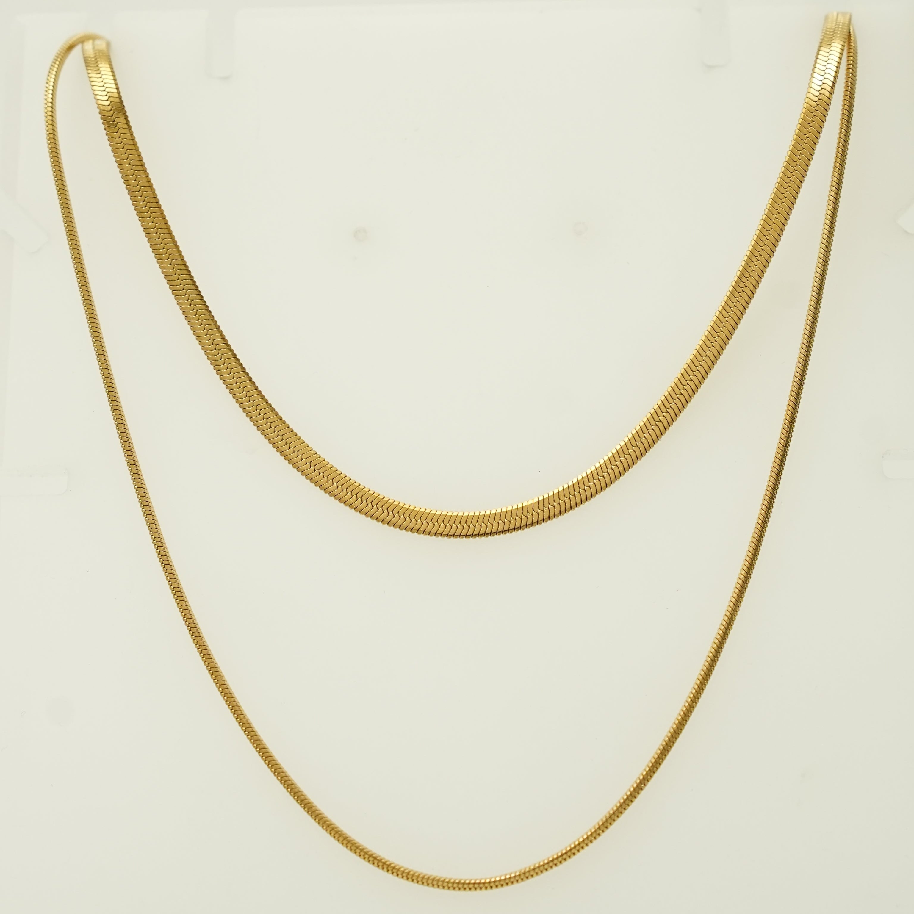 18K Gold Plated Double Layer Chain Necklace