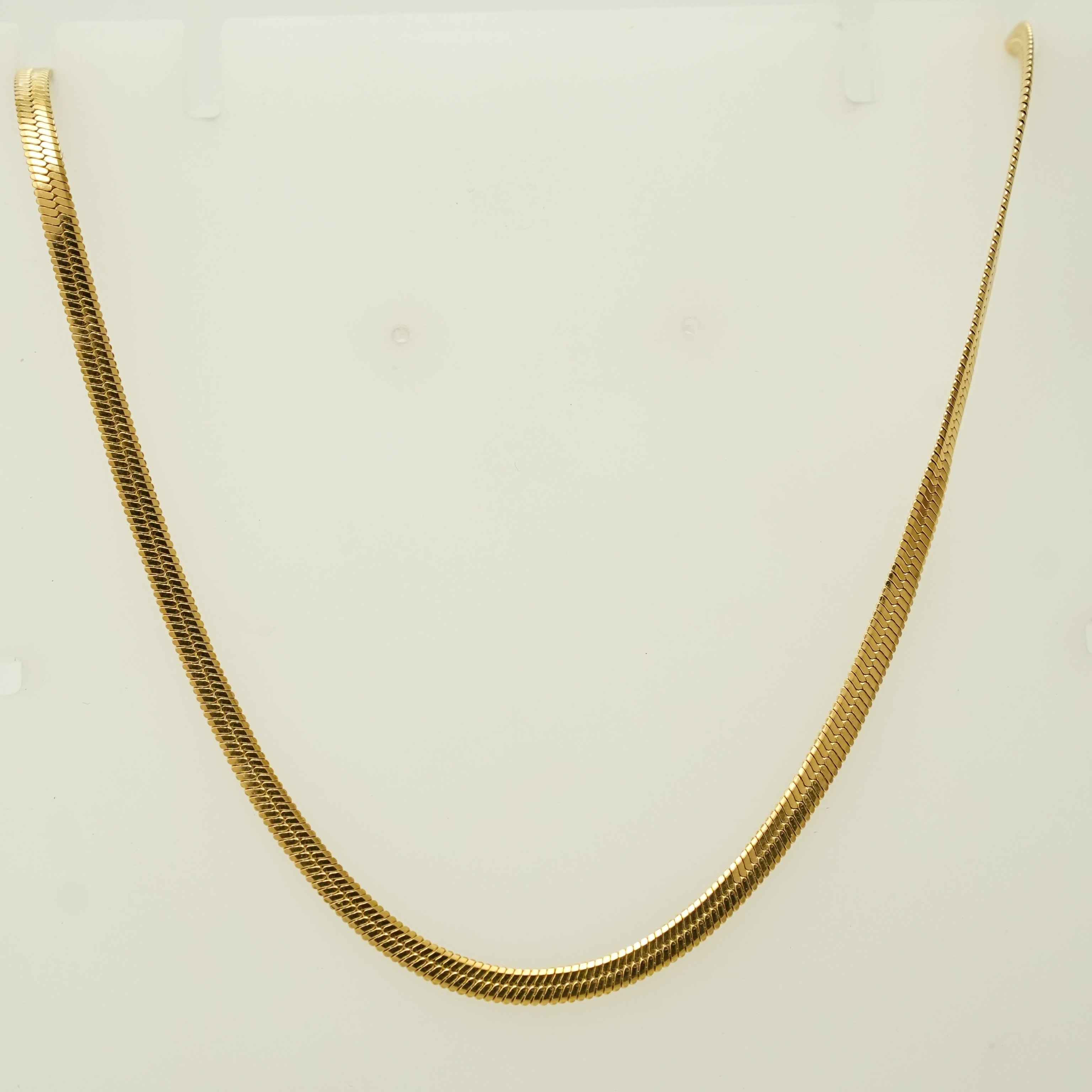 18K Gold Plated Herringbone Minimal Chain Necklace