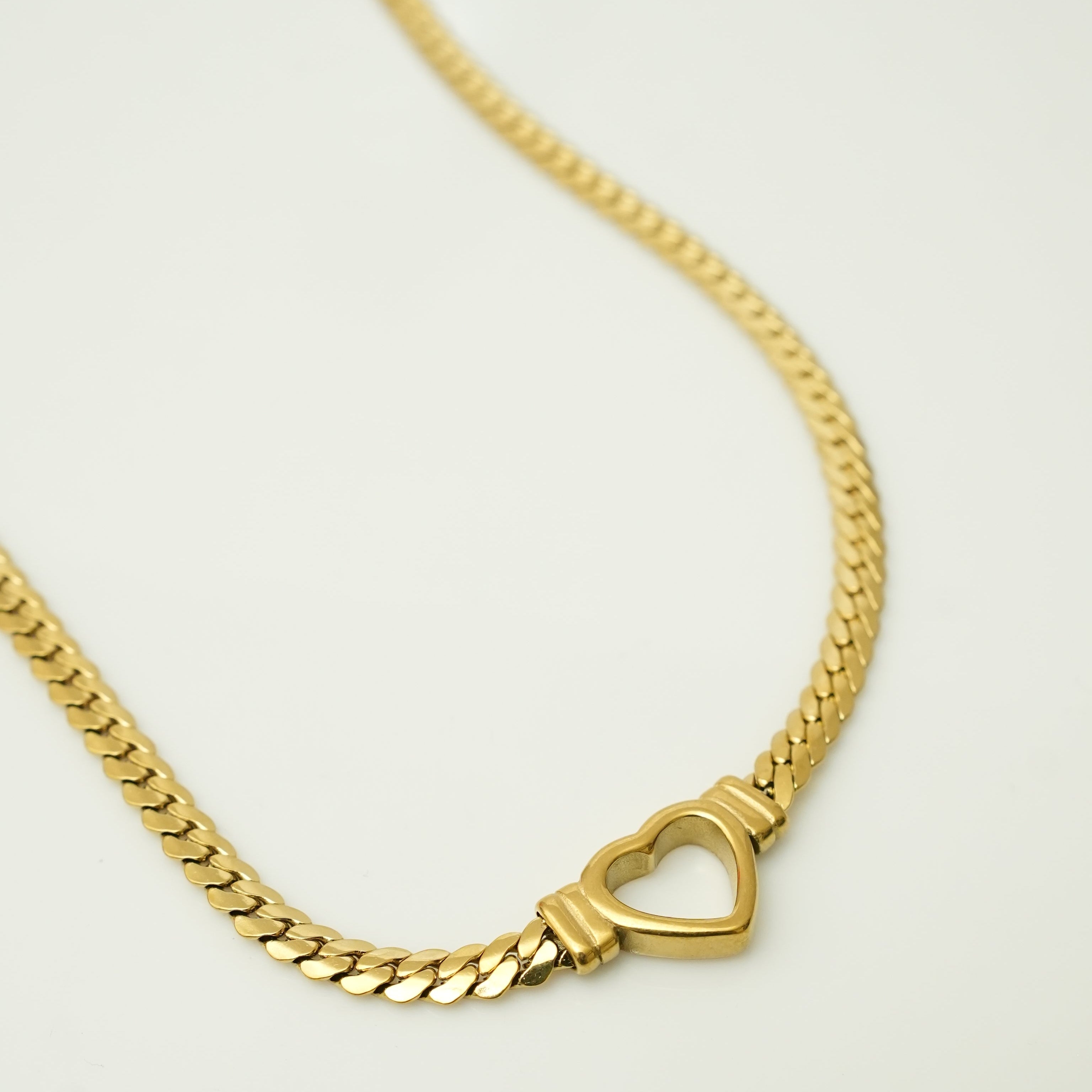 18K Gold Plated Heart Link Necklace