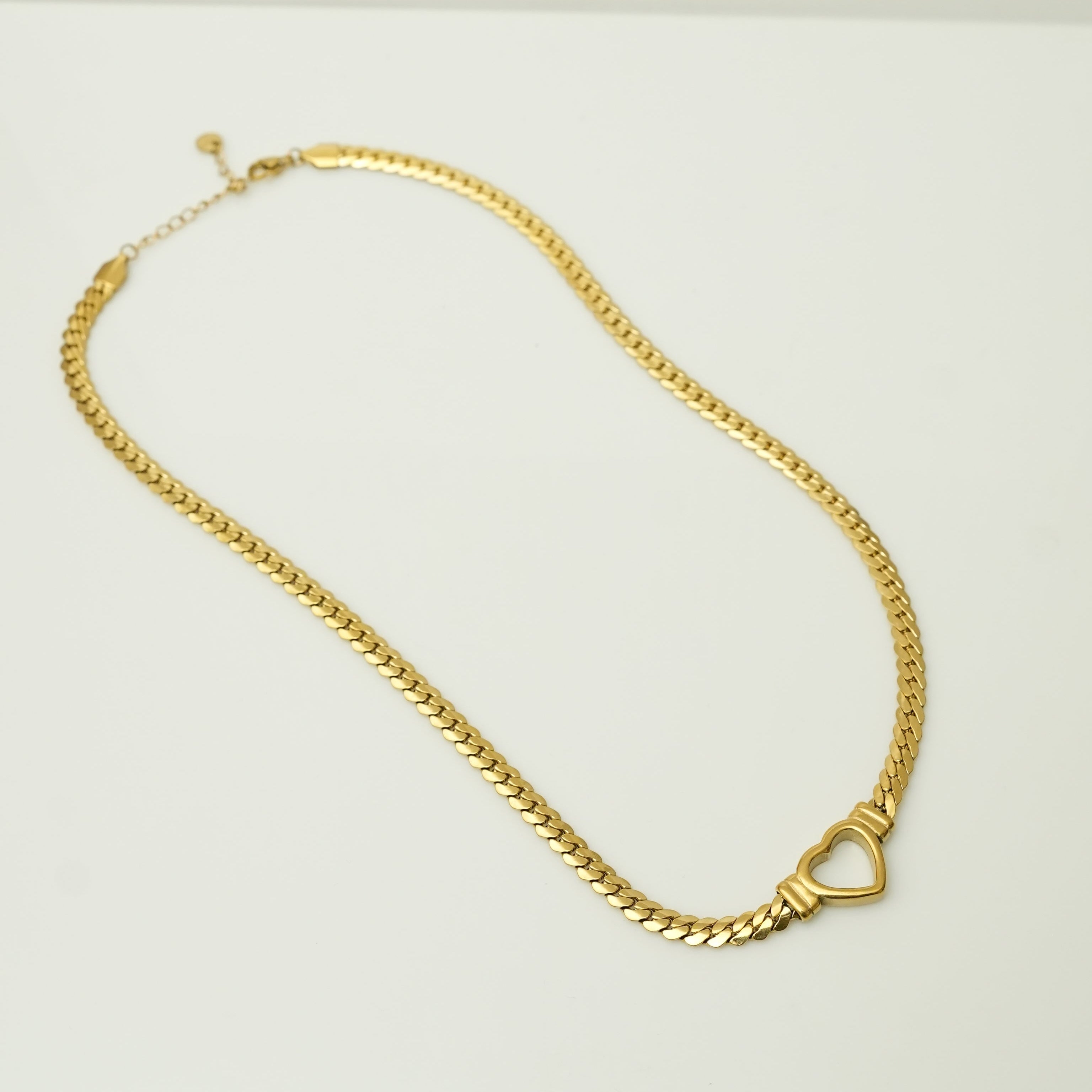 18K Gold Plated Heart Link Necklace