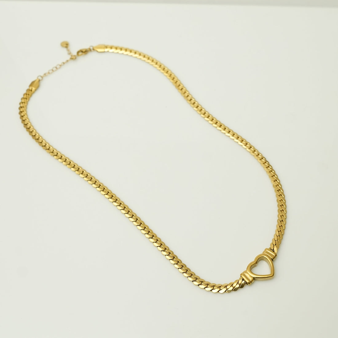 18K Gold Plated Heart Link Necklace