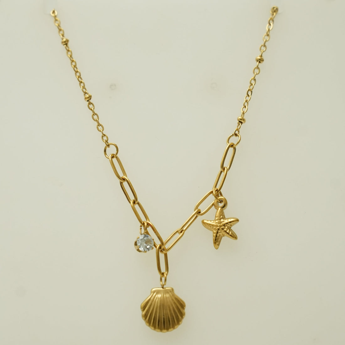 18K Gold Plated Shell & Starfish Necklace