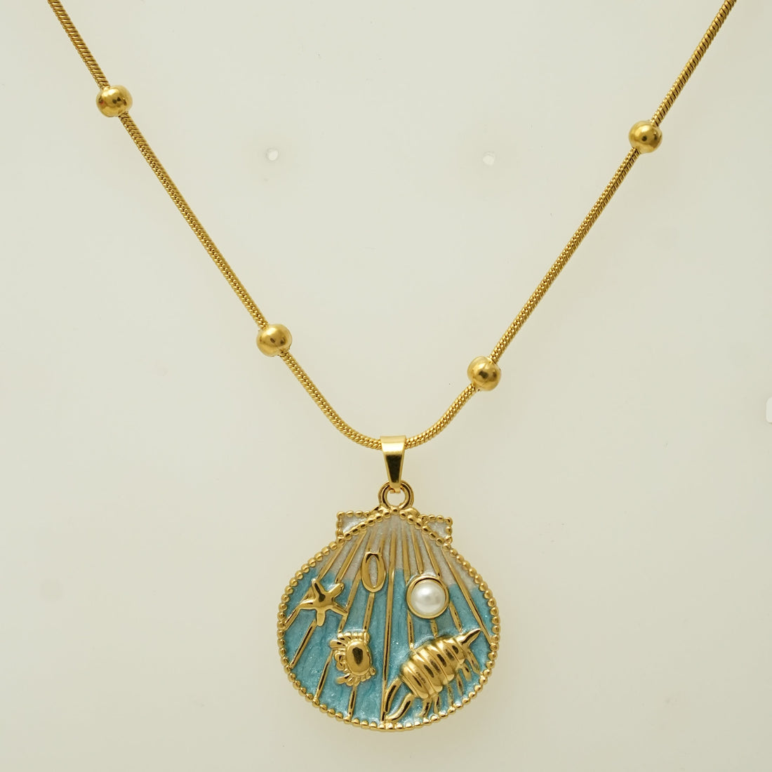 18K Gold Plated Ocean Charm Necklace