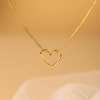 Minimalist Gold Open Heart Necklace