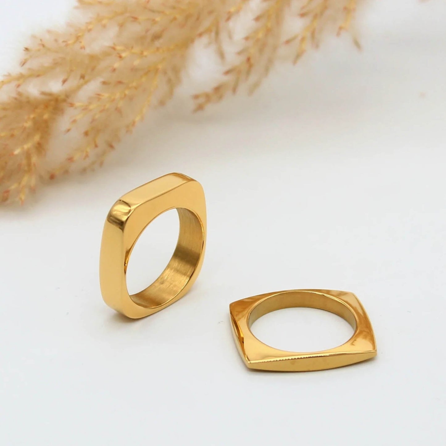 Bold Modern Gold Statement Ring - 1 set (2piece)