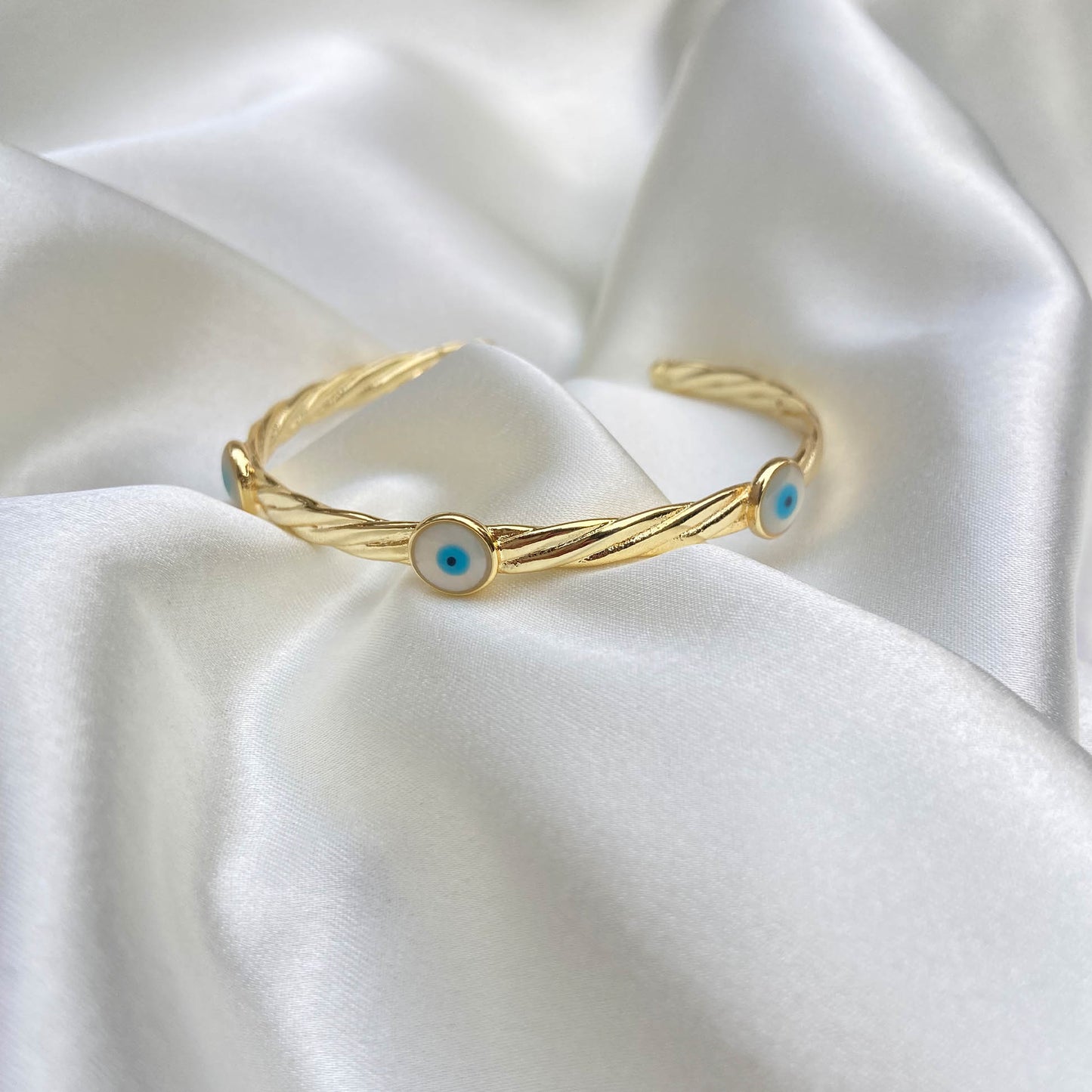 Evil Eye Gold-Plated Cuff Bracelet