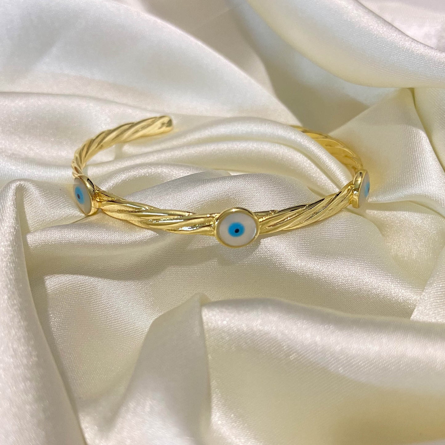 Evil Eye Gold-Plated Cuff Bracelet