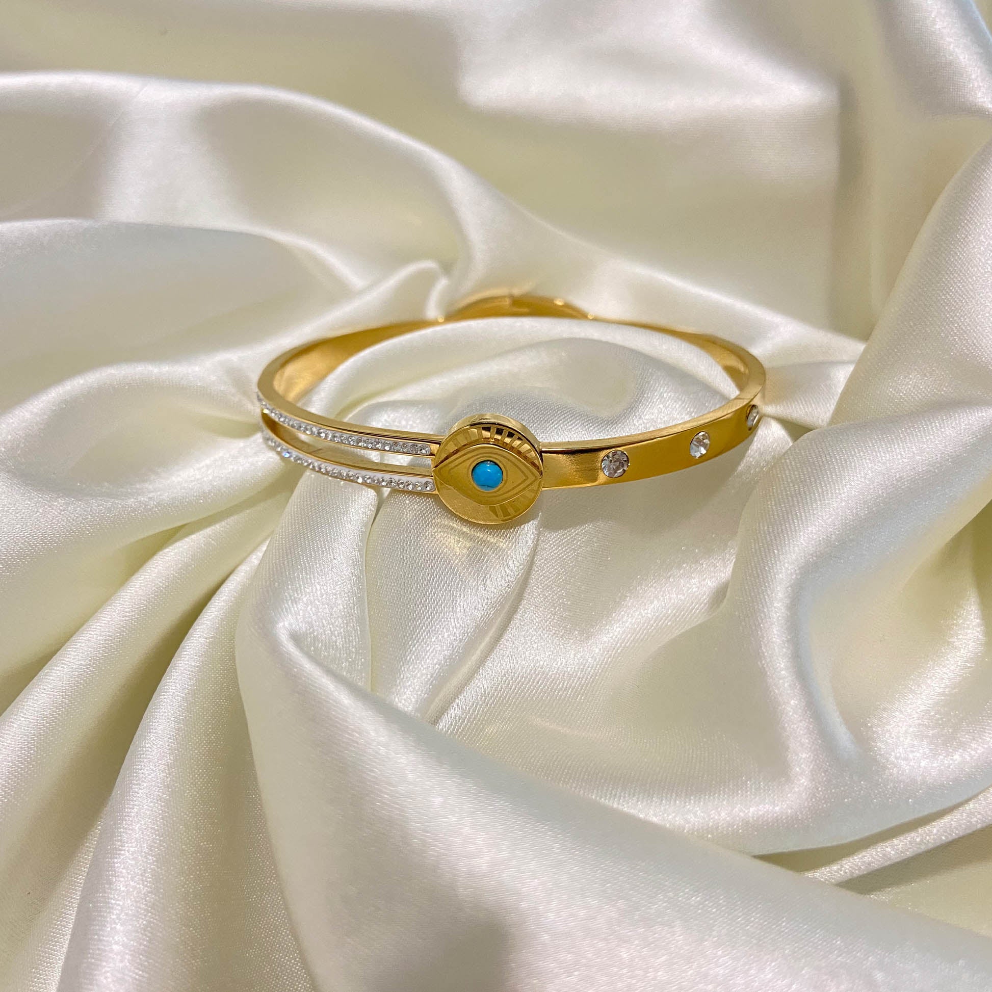 Boho Evil Eye Turquoise Cuff Bracelet