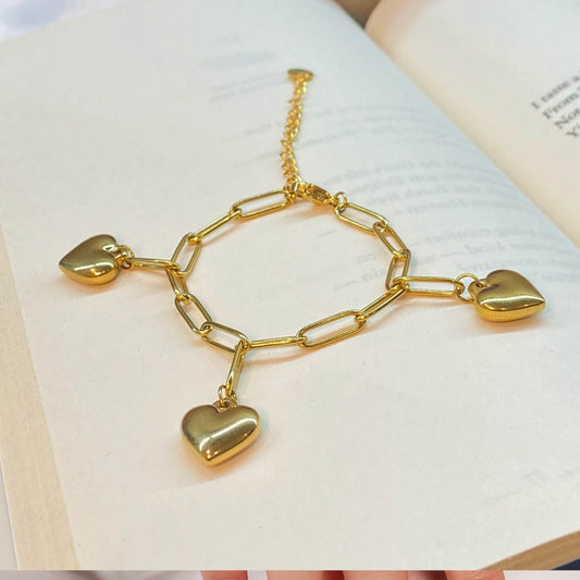 Golden Hearts Love Link Bracelet