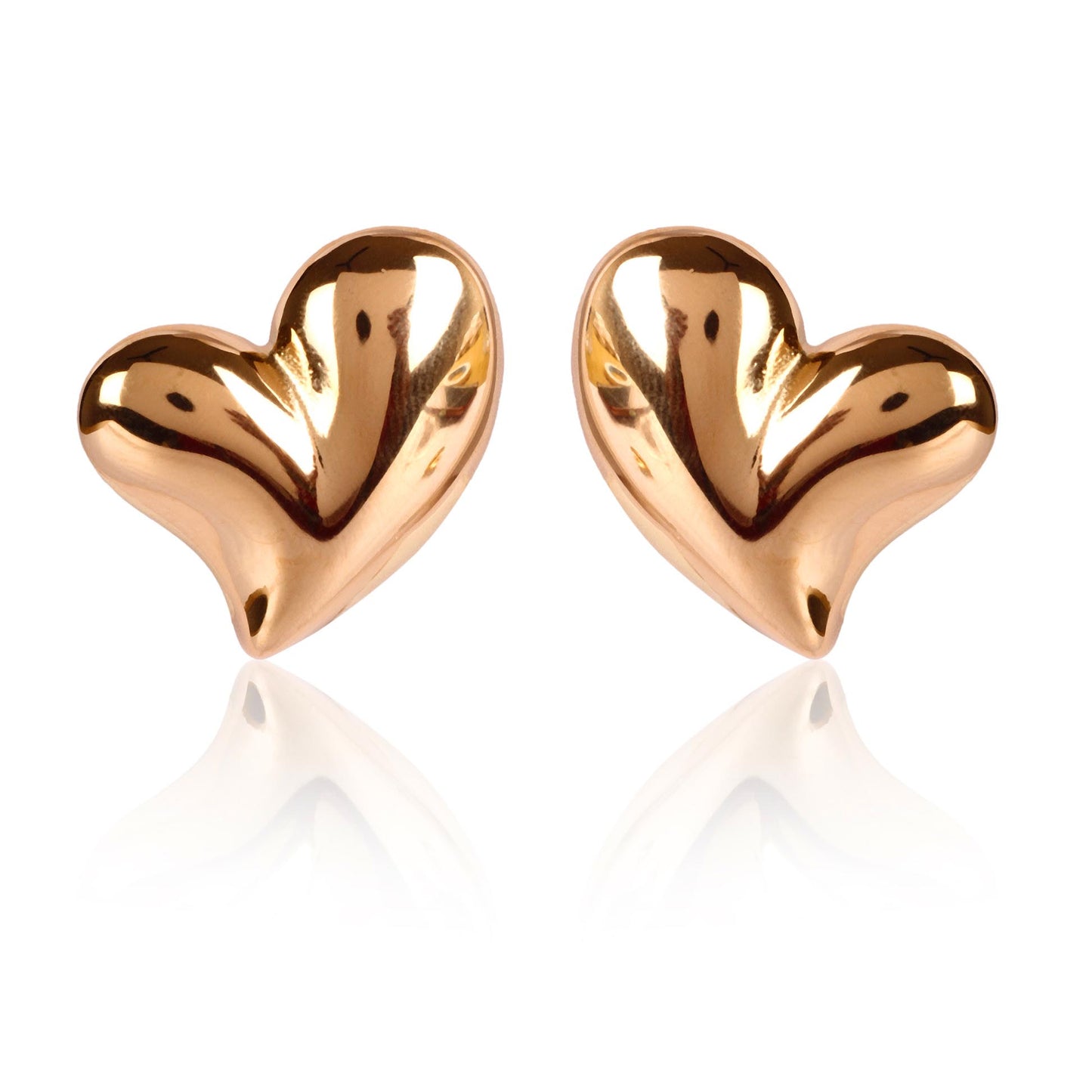 Golden Heart Stud Earrings