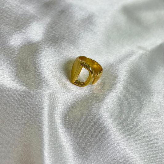 Golden Initial Ring - Letter D