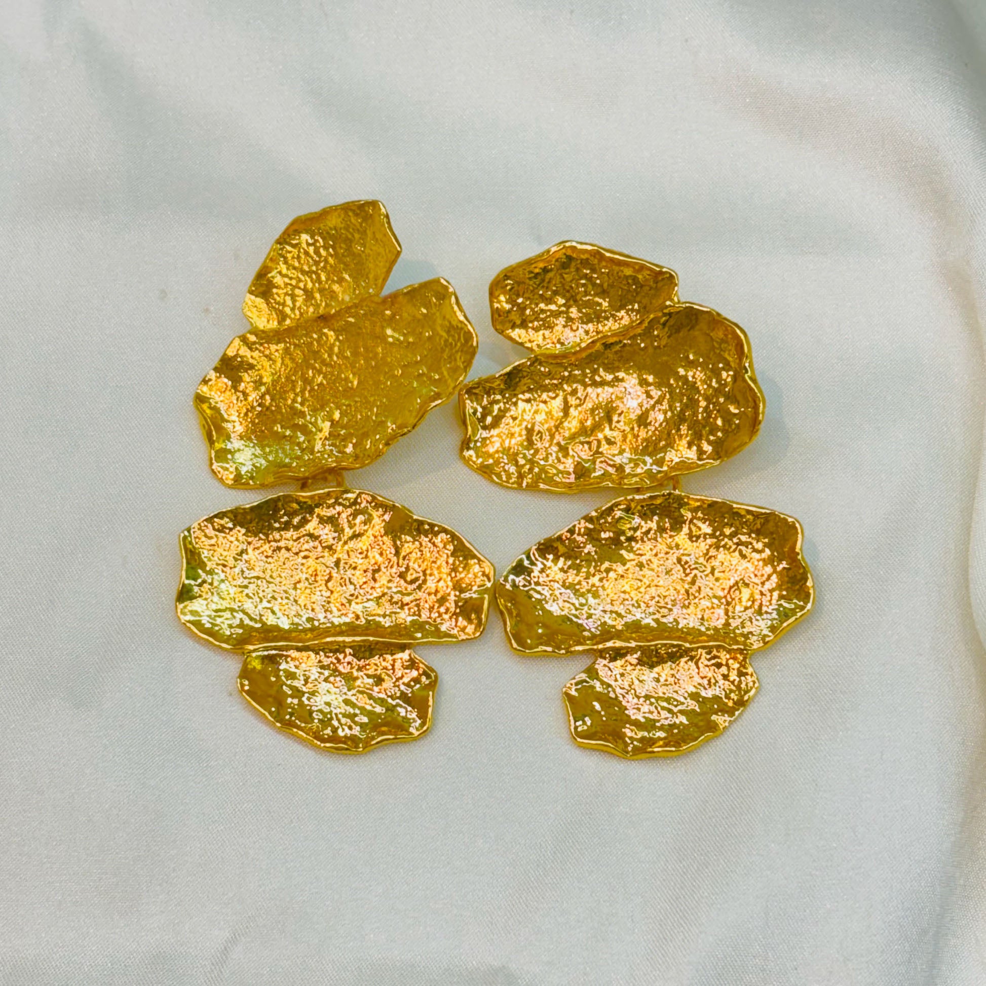 Bold Fragments Sculptural Gold-Plated Earrings