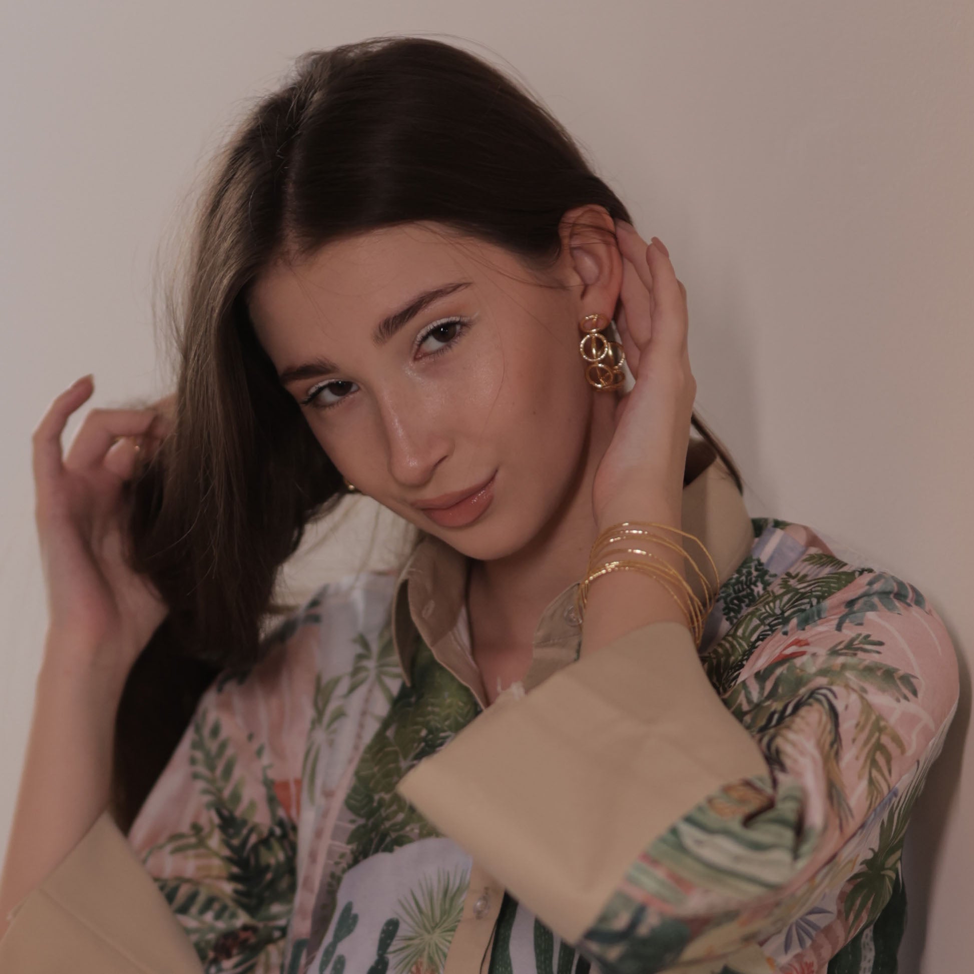 Ethereal Waves Gold Bangle Set