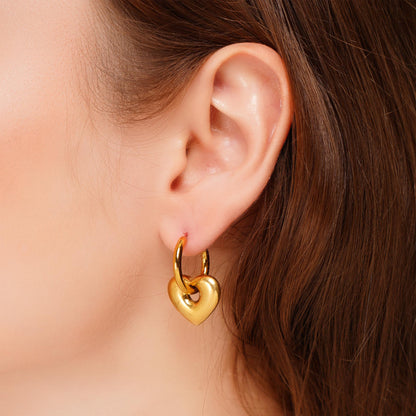 Heart of Gold Hoop Earrings