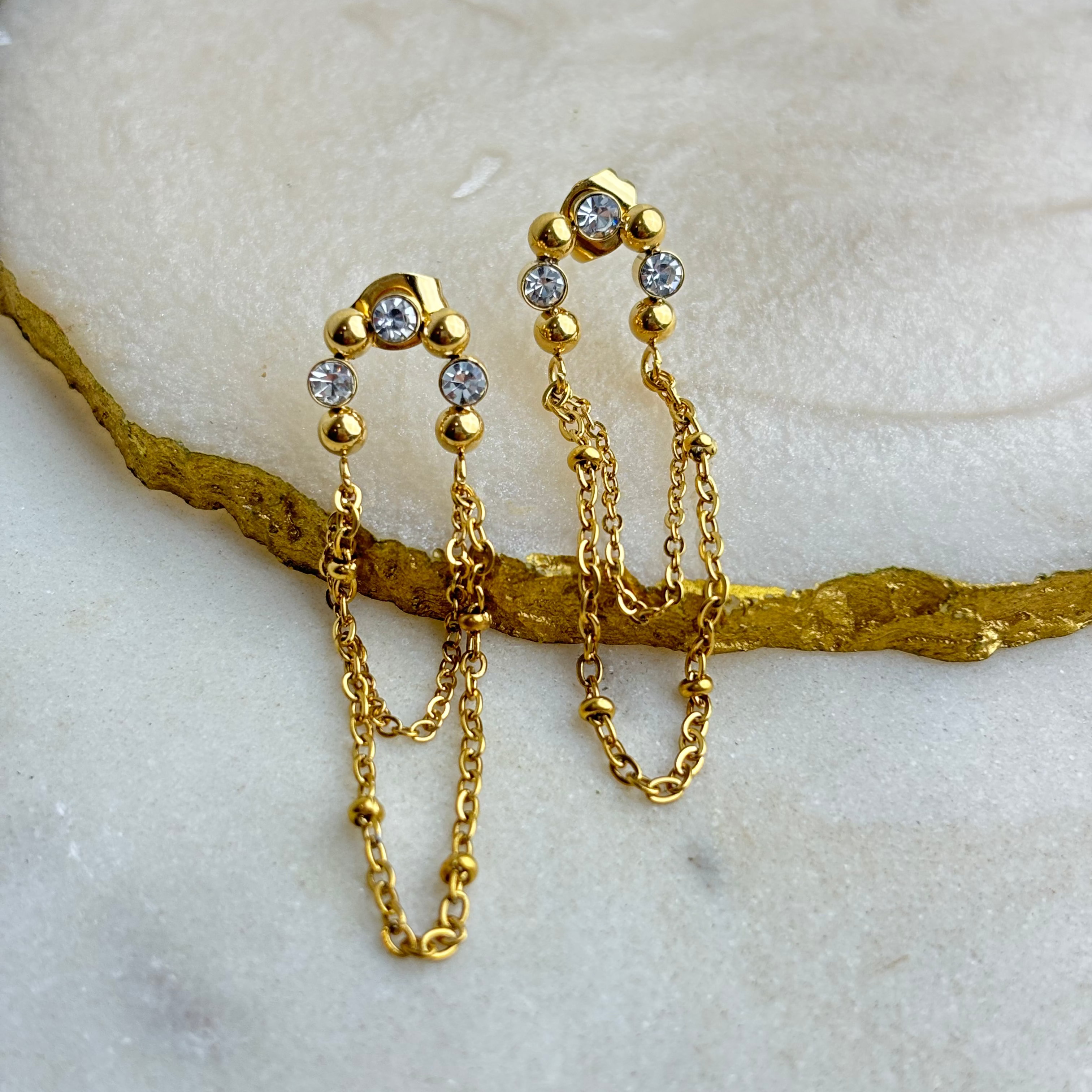 18K Gold Plated Chain Drop Earrings