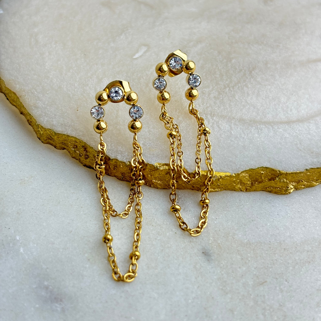 18K Gold Plated Chain Drop Earrings