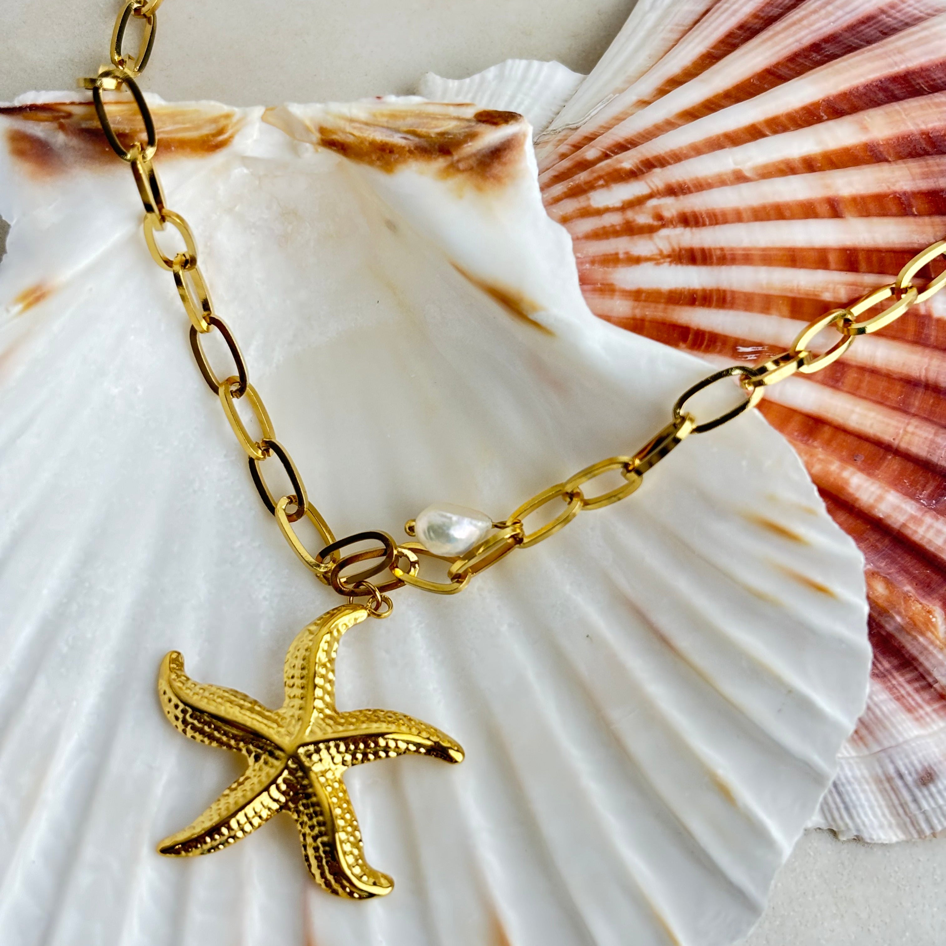 18K Gold Plated Starfish Necklace
