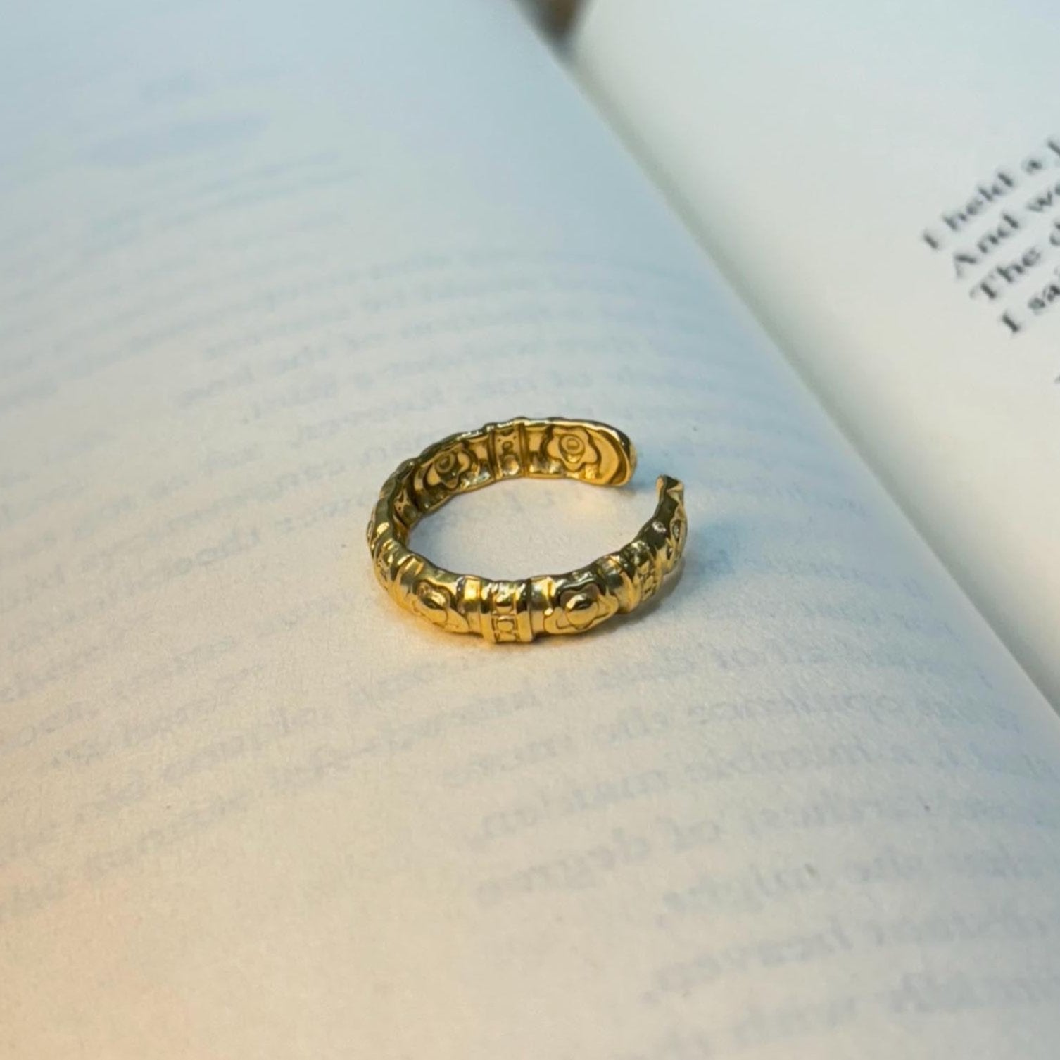 Emboss Gold Statement Ring